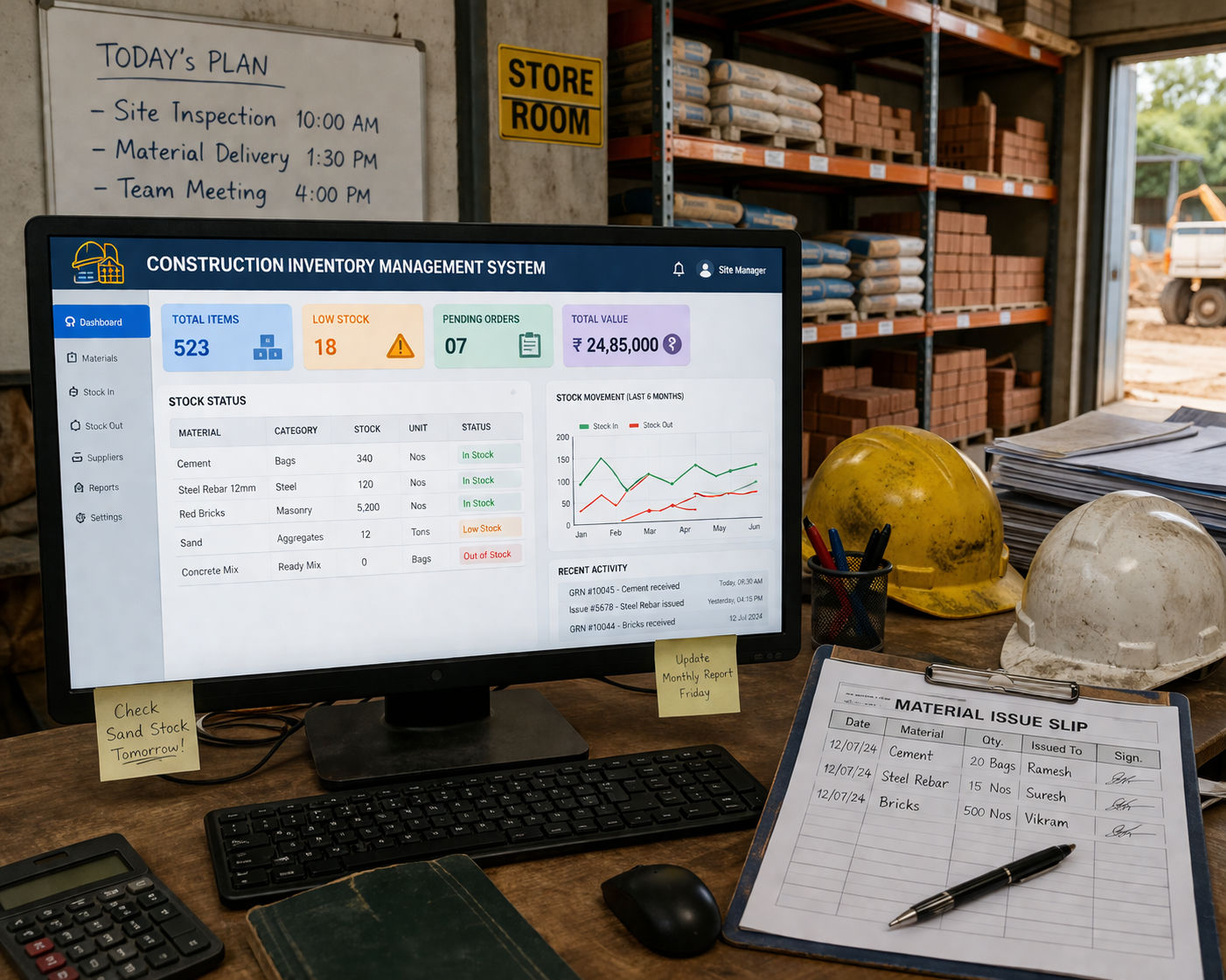 Construction inventory management system
